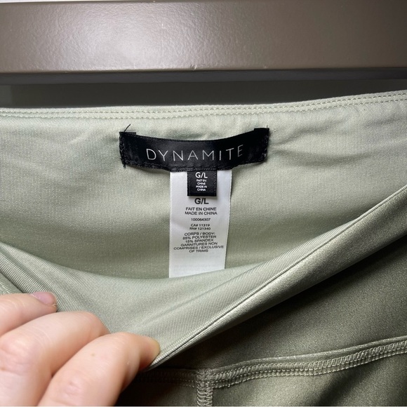 Dynamite Women’s High Rise Faux Leather Leggings Sage Green fiary grunge Size L - Picture 3 of 10